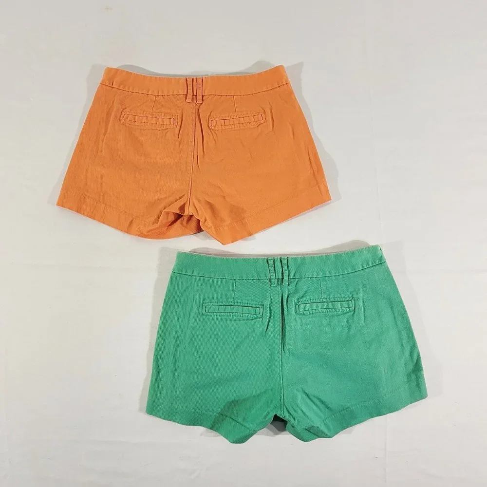 2 PR BANANA REPUBLIC Women's 2 (Actual 29" x 3") Martin Fit Stretch Chino Shorts - Picture 2 of 5